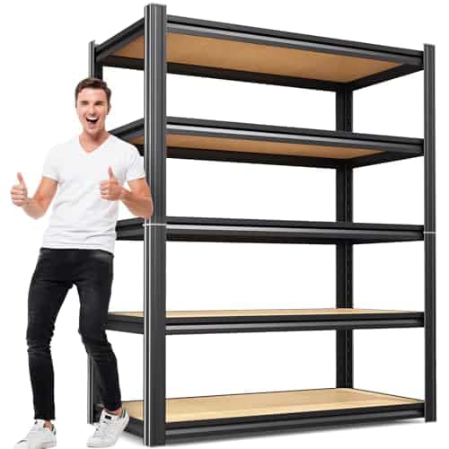 JOJUOU 5-Tier Adjustable Metal Storage Shelves