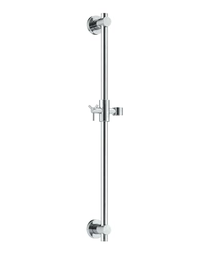HammerHead Showers® Solid Metal 27.5 Inch Shower Slide Bar for Hand Held Shower Heads, Chrome | Adjustable Height Showerhead with Hose Rail System | Easily Adjust Height & Angle of Handshower