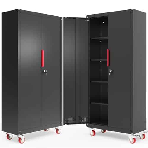 Rumetol Metal Storage Cabinet with Wheels