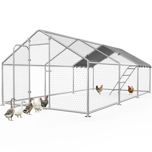 Large Metal Chicken Coop with Run