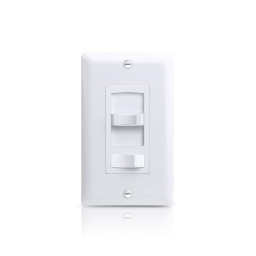 ECOELER Dimmer Switch, Single Pole/3-Way Rocker Dimmer Light Switch, White