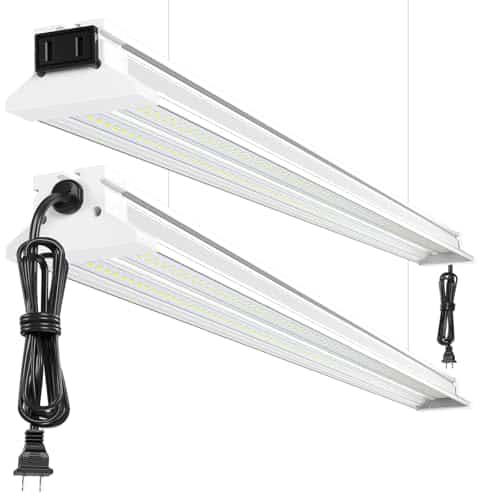 60W 4 Foot Led Shop Lights 2Pack Linkable Ceiling Or Hanging Mount for Shop