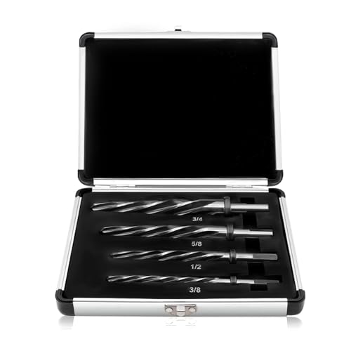 Yunnergo 4Pcs M2 HSS Taper Chucking Reamer Set 3/8
