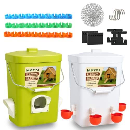 MAYKI Chicken Feeder and Waterer Set