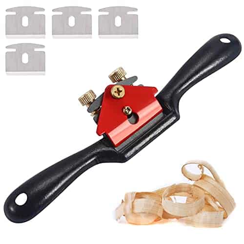 JJYHEHOT 9'' Adjustable SpokeShave with 4 Blades, Home Woodworking Hand Planes, Portable Smoothing Planes Tool for Wood Craft, Wood Craver, Wood Working