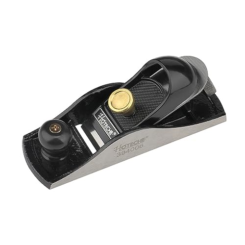 Hoteche 7-Inch Block Plane - Fully Adjustable 1-5/8-Inch Alloy Steel Blade, Fine Finished Bottom, and Sides, Precision Casting for Smooth Surfaces