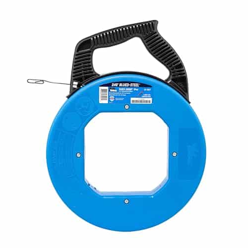 IDEAL Electrical Blued Steel Fish Tape, 240 ft. x 1/8 in., 1,600 lb Tensile Strength Fish Tape Wire Puller, Rust-Resistant, Laser Etched Marks, Durable Tuff-Grip Pro Case for Professional Wire Pulling