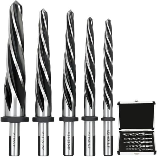 5 PCS M2 HSS Reamer Set, Bridge/Construction Reamer Drill Bits