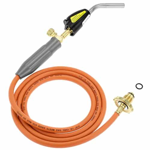 QWORK Welding Torch, Propane Torch Soldering Torch with 78.7 in Hose & Electric Ignition Button, Compatible with Type 1 Valve OPD Valve, for Melt Heating Brazing Plumber
