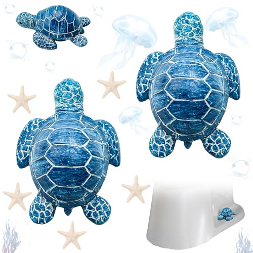 2 Pcs Toilet Bolt Covers Decorative, Sea Turtles Toilet Bolt Caps Screw Covers, Ocean Theme Bathroom Decor Easy to Install Avoid Rusting (Sea turtle)