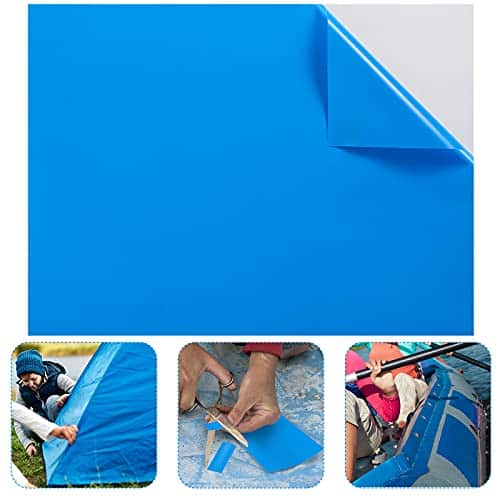 Syhood Extra Large Pool Liner Repair Patch 2.8 ft x 4.1 ft Blue Self Adhesive Vinyl Pool Patch Repair Kit for Christmas Bounce House Above Ground Pools Inflatable Floats Toys Snow Tube