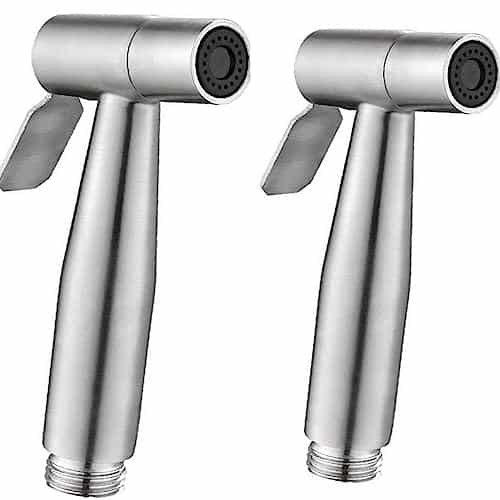 2 Pieces Bidet Toilet Sprayer Head Stainless Steel Handheld Sprayer for Cloth Diaper, Bathroom, Kitchen and Toilet Cleaning