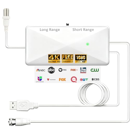 CSYXUYD Indoor TV Antenna Amplifier, Digital Antenna Signal Booster, White