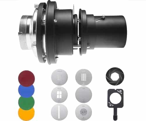 WELLMAKING Bowens Mount Optical Snoot Projector kit for Photo Video Studio