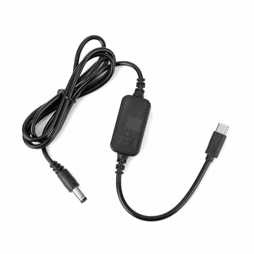 Baby Car Camera USB Powered Adapter, Durable Copper Baby Car Camera Monitor DC5521 to USB C Tape- C Cable Cord Adapter Practical Accessories for Vehicle Supports Cigarette Lighter Port Only(Black)