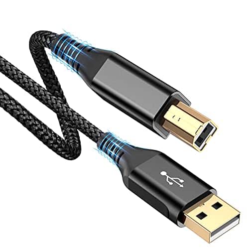 Printer Cable 10ft USB-A to USB-B Cable High Speed USB Printer Cord Black
