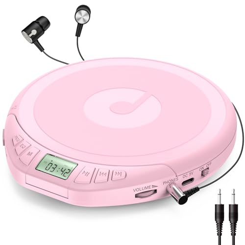 Gueray Portable CD Player with Earphones, CD Discman for Car Home