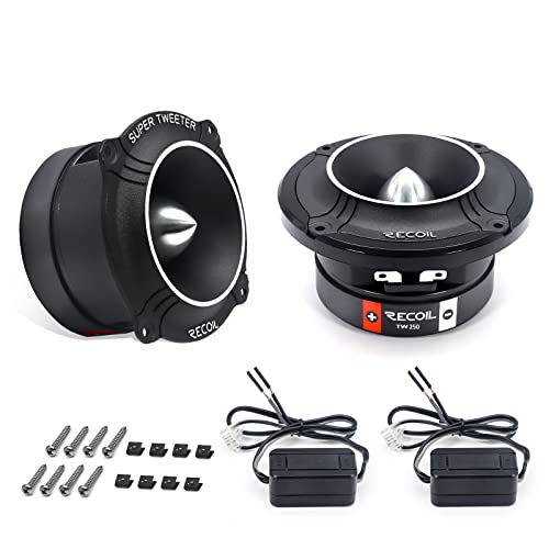 RECOIL TW250 High Compression Car Bullet Super Tweeters 400W Max Pair 4 Ohm