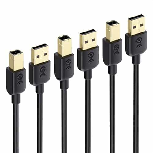 Cable Matters 3-Pack USB Printer Cable, USB A to B Cable, 6ft, Black