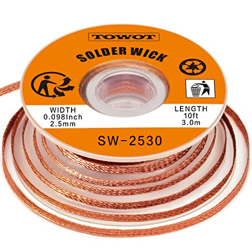 TOWOT Solder Wick Braid 10ft Desoldering Wick Braid Remover Tool