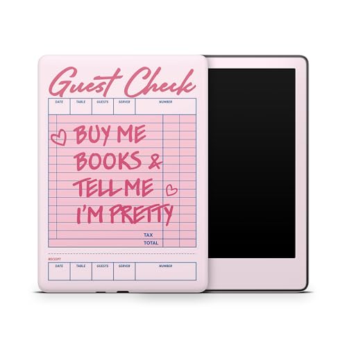 ZOOMHITSKINS eReader Skin Compatible with Kindle Colorsoft (2024), Buy Me Books and Tell Me I'm Pretty Pink Design, Bubble-Free 3M Vinyl Skin Decal, Made in The USA