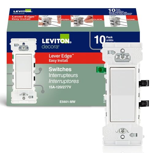 Leviton Lever Edge 15 Amp Single Pole Rocker Switch
