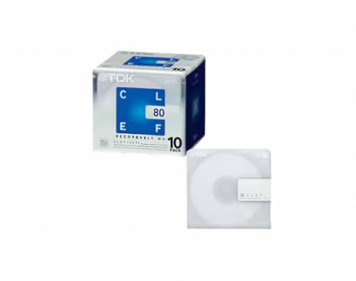 TDK 80-Minute Blank Mini Disc MD Recordable 10 Pcs Pack
