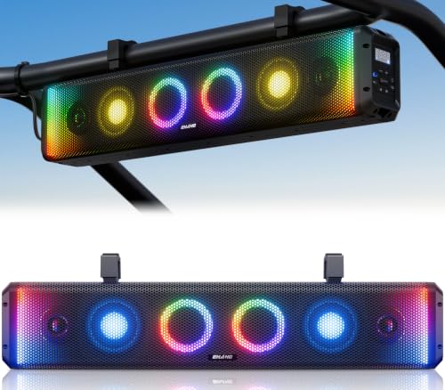 Ehaho 26 Inch 6-Speaker UTV Sound Bar with Bluetooth, RGB, IP66 Waterproof