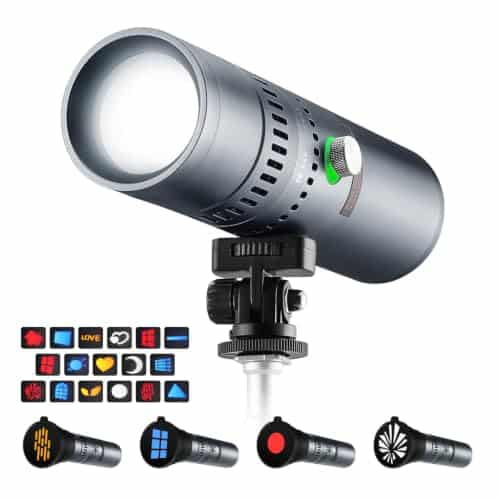 K&F CONCEPT SP25C 25W Photography Flashlight with 20 Gobos