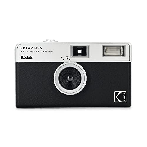 Kodak EKTAR H35 Half Frame 35mm Camera, Reusable, Focus-Free, Lightweight, Easy to Use (AAA Battery Not Included) (Black, Bundle with 24-Exposure Film)