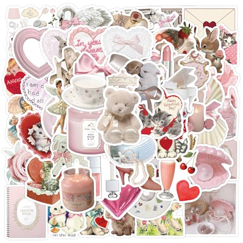 60pcs Coquette Stickers Cute Vinyl Sticker Pack