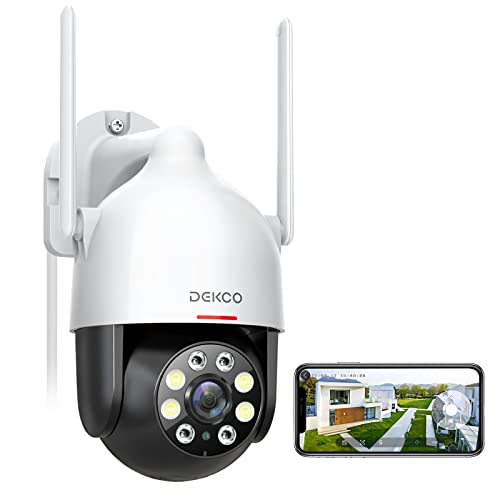 DEKCO 2K Outdoor WiFi Security Camera, Plug-in Pan-Tilt Dome