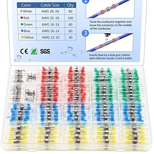 350 Pcs Solder Seal Wire Connectors Kit