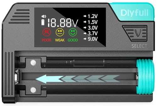 Dlypow Magnetic Battery Tester for AAA AA C D 9V, Button Cell & Rechargeables