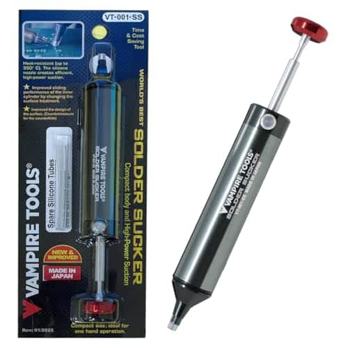 VAMPLIERS Heavy Duty Solder Sucker Aluminum Desoldering Pump, Made in Japan