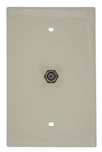 Leviton Midsize Video Wall Jack, F Connector, 40539-MT, Light Almond