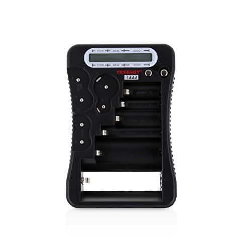 Tenergy T-333 Universal Battery Tester, LCD Display, Cell Checker, Multi-Purpose Small Battery Tester, for AA, AAA, C, D, 9V, CR123A, CR2, CRV3, 2CR5k CRP2, and Button Cell Batteries