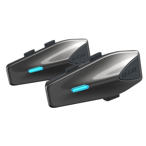 ASMAX S1 Motorcycle Bluetooth Headset with Smart Voice Control, 2 Pack