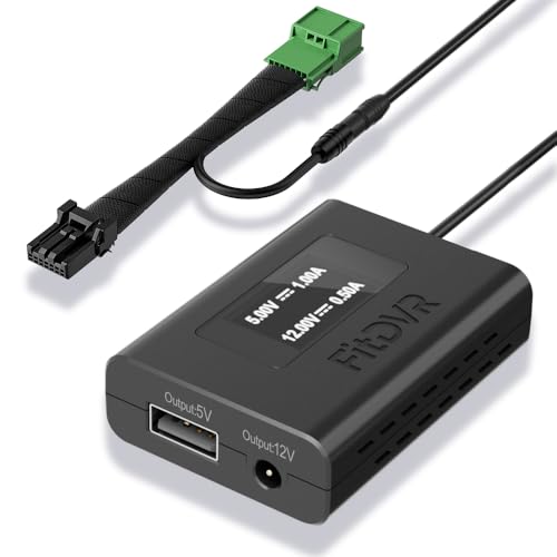 Dash Camera Power Adapter (7-Pin) for Honda and Acura, Connects to Rearview Mirror, LED Display, Built-in USB Power Source, Plug and Play, 5V 12V Output, D3