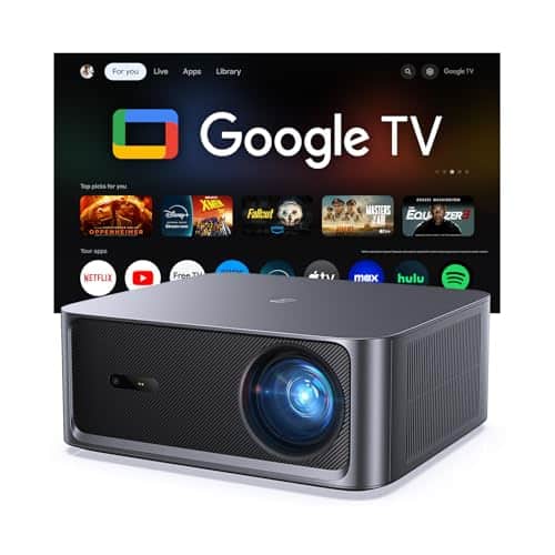 HAPPRUN 3000 ANSI Lumens Outdoor Projector with Official Google TV