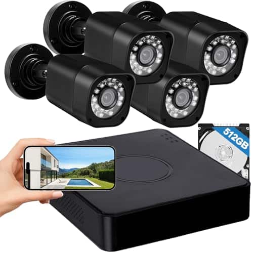 4CH Wired Security Camera System, AIWIXEN