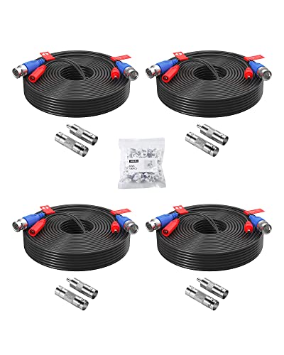 ZOSI 4 Pack 100ft BNC Video Power Cable for CCTV Security DVR Camera System