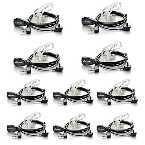 Walkie Talkie Earpiece with Mic for BaoFeng Radio Retevis Headset for Baofeng UV-5R BF-888S Arcshell Retevis H-777 RT21 RT22 Kenwood 2 Way Radio by LUITON (10 Pack)