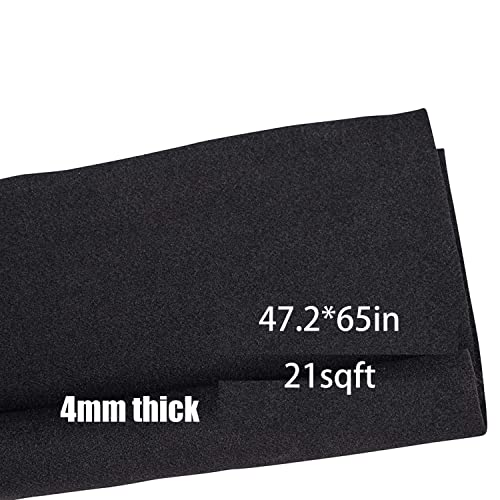 Black Speaker Box Carpet Fabric 47×65in, Heavy Duty Polyester Automotive Carpet Roll