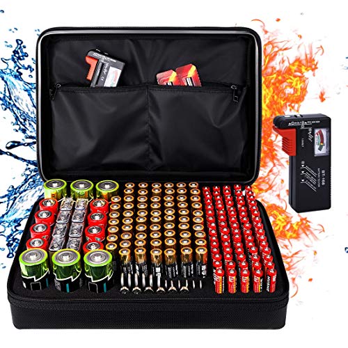 DocSafe Fireproof Battery Organizer Storage Box with Tester BT-168