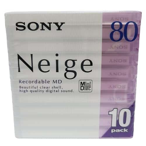 Sony Neige 80 Minute Blank Minidisc 10 Disc Pack