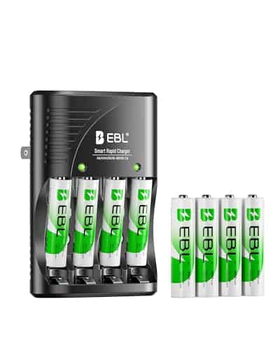 EBL Rechargeable AAA Batteries with Charger
