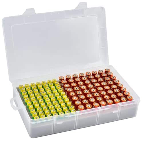 Xuerdon 134-Slot Battery Organizer Storage Case for AA and AAA Batteries