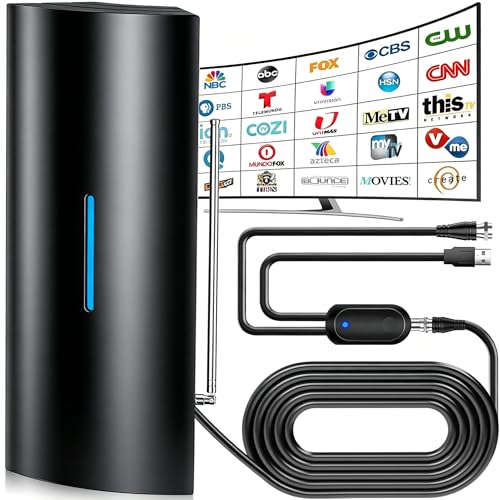 2026 Upgraded TV Antenna, 5000+ Mile Range HD Antenna with Signal Booster
