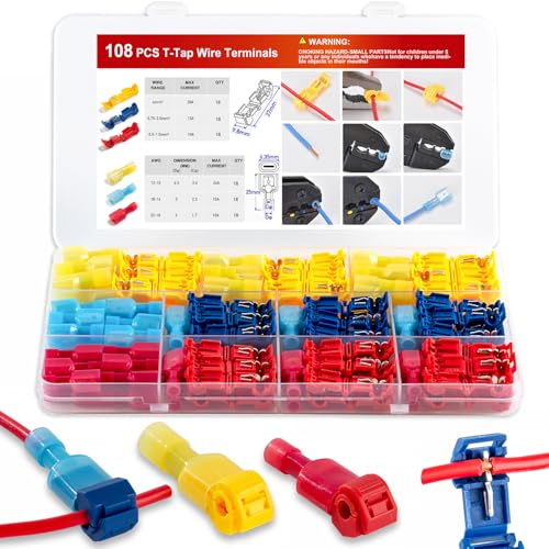 108 Pcs T-Tap Wire Connectors Kit